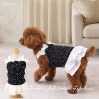 ドット柄ワンピース 犬 猫
