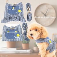 ストライプ柄ハーネス＆リード 犬 猫