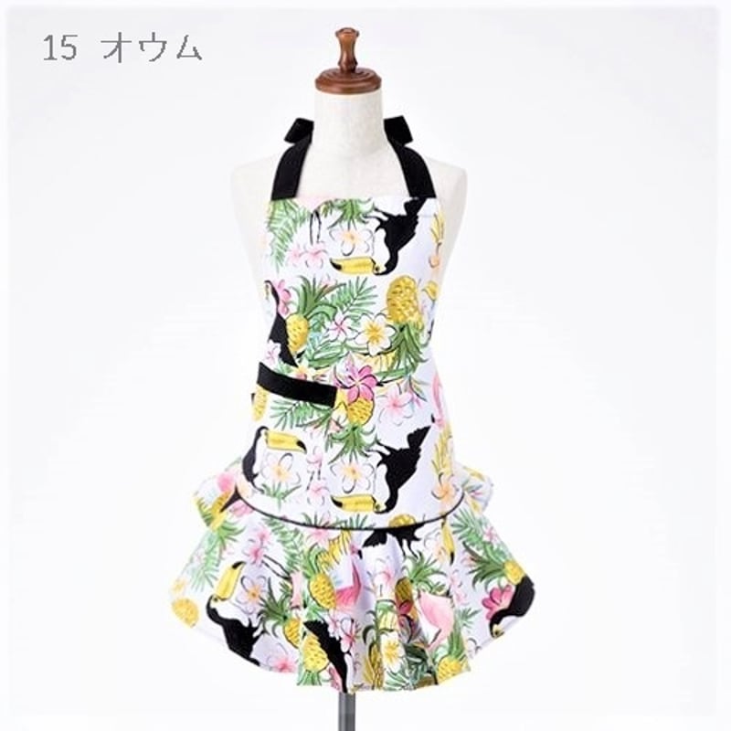 フラワープリントエプロンセット KAHRI フラワープリントエプロン
