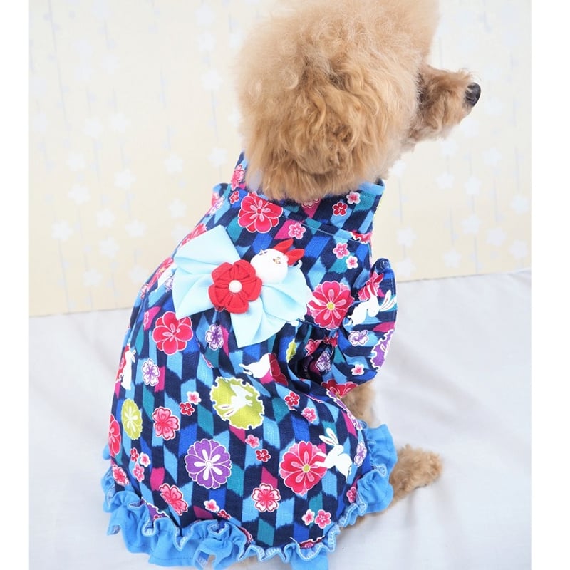 和柄ワンピース 犬 猫 | LEAandRIO