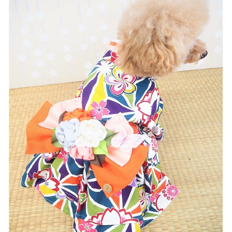和んぴぃす ワンピース パピー 小型犬 犬 猫 ペット 着物風 P604 605 和んぴぃす ワンピース パピー 小型犬 犬 猫 ペット 着物風 P604