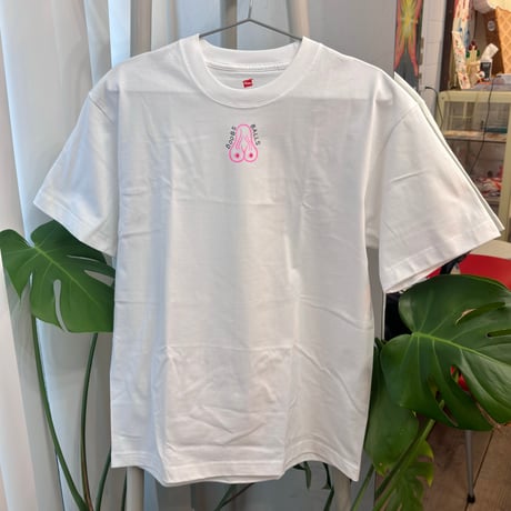 手描きBOOBS BALLS Tシャツ ピンク