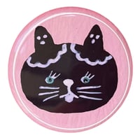 缶バッジ　猫ゴースト