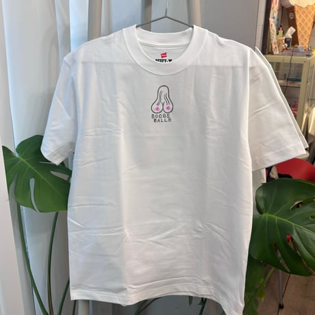 手描きBOOBS BALLS Tシャツ グレー