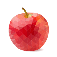 ローポリゴンベクターグラフィック（SVG）　リンゴ