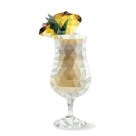 ローポリゴンベクターグラフィック（SVG）　ピニャコラーダカクテル