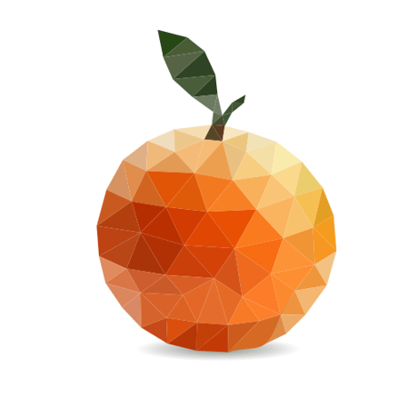 ローポリゴンベクターグラフィック（SVG）　オレンジ