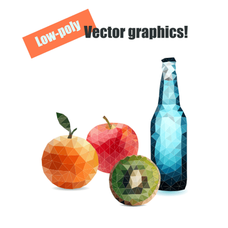 ローポリゴンベクターグラフィック（SVG）　オレンジ