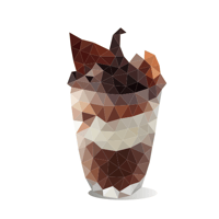 ローポリゴンベクターグラフィック（SVG）　チョコレートパフェ