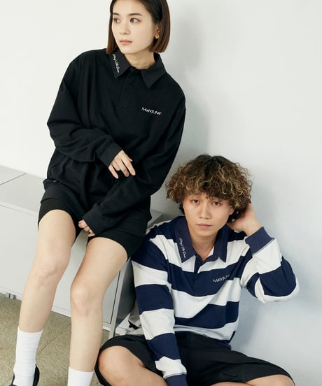King's Tile Draw Rugby Shirt/BLACK