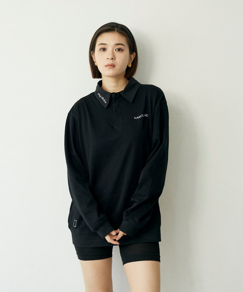 King's Tile Draw Rugby Shirt/BLACK | MAYJUNC/ メ