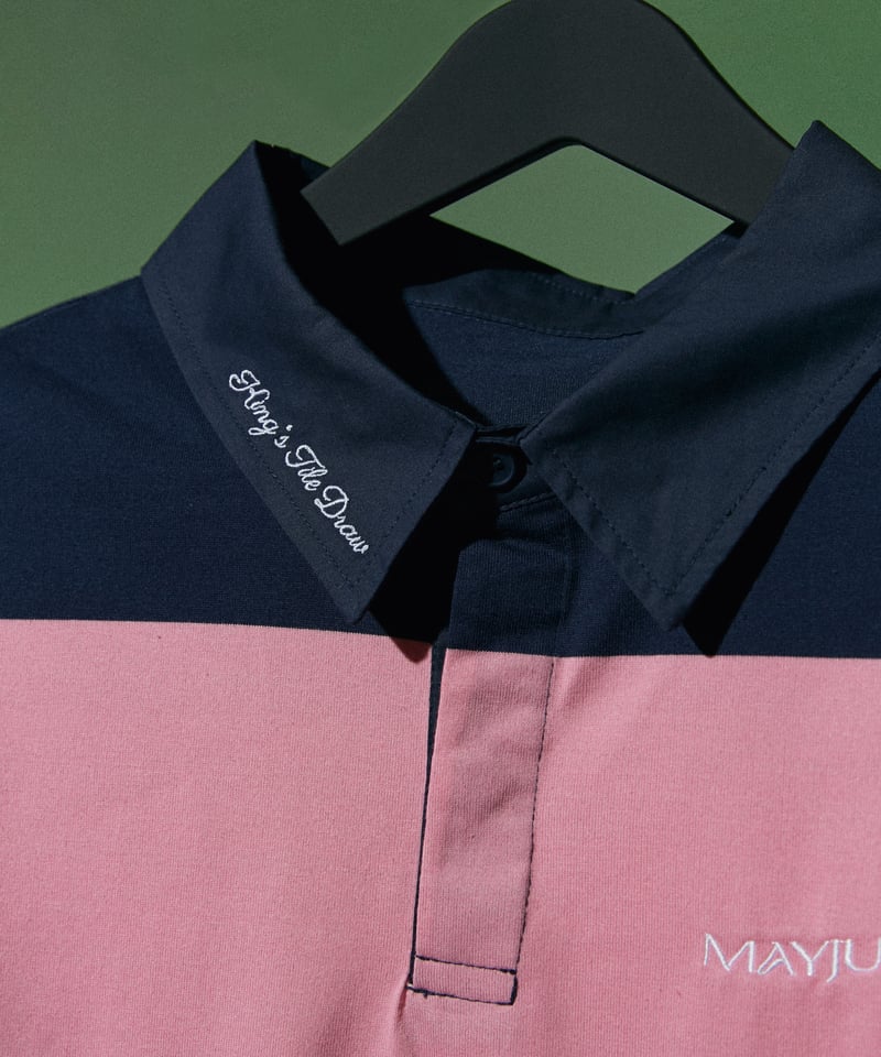 King's Tile Draw Rugby Shirt/ Pink& Navy | MAYJ