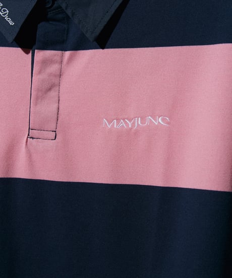 King's Tile Draw Rugby Shirt/ Pink& Navy