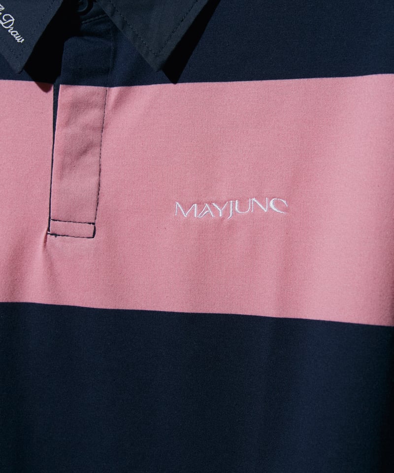 King's Tile Draw Rugby Shirt/ Pink& Navy | MAYJ