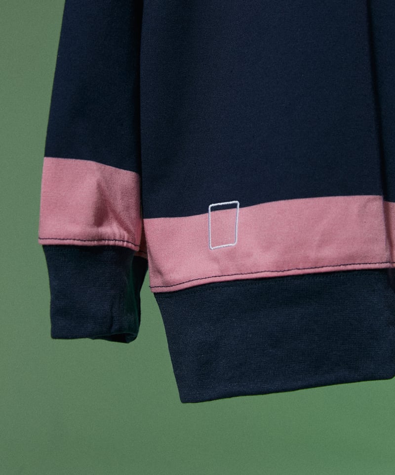 King's Tile Draw Rugby Shirt/ Pink& Navy | MAYJ