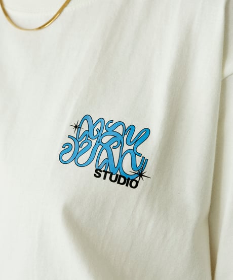 Graffiti Tee /WHITE x Blue
