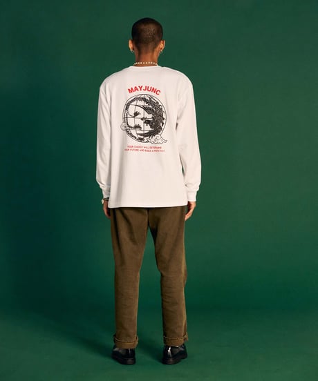 MAYJUNC graphics LS Tee /WHITE