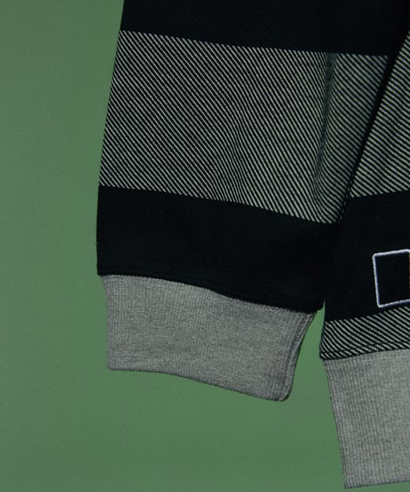 King's Tile Draw Rugby Shirt/ Black& Grey