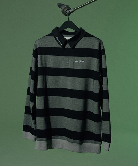 King's Tile Draw Rugby Shirt/ Black& Grey