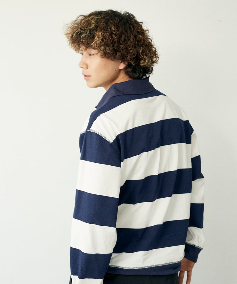 King's Tile Draw Rugby Shirt/NAVY | MAYJUNC/ メイ