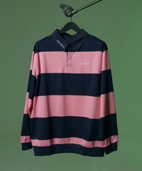King's Tile Draw Rugby Shirt/ Pink& Navy