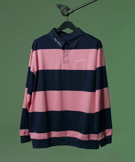 King's Tile Draw Rugby Shirt/ Pink& Navy