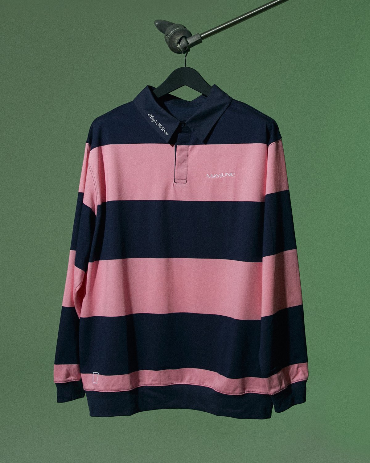 King's Tile Draw Rugby Shirt/ Pink& Navy | MAYJ