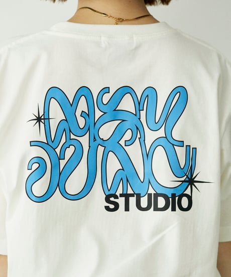 Graffiti Tee /WHITE x Blue