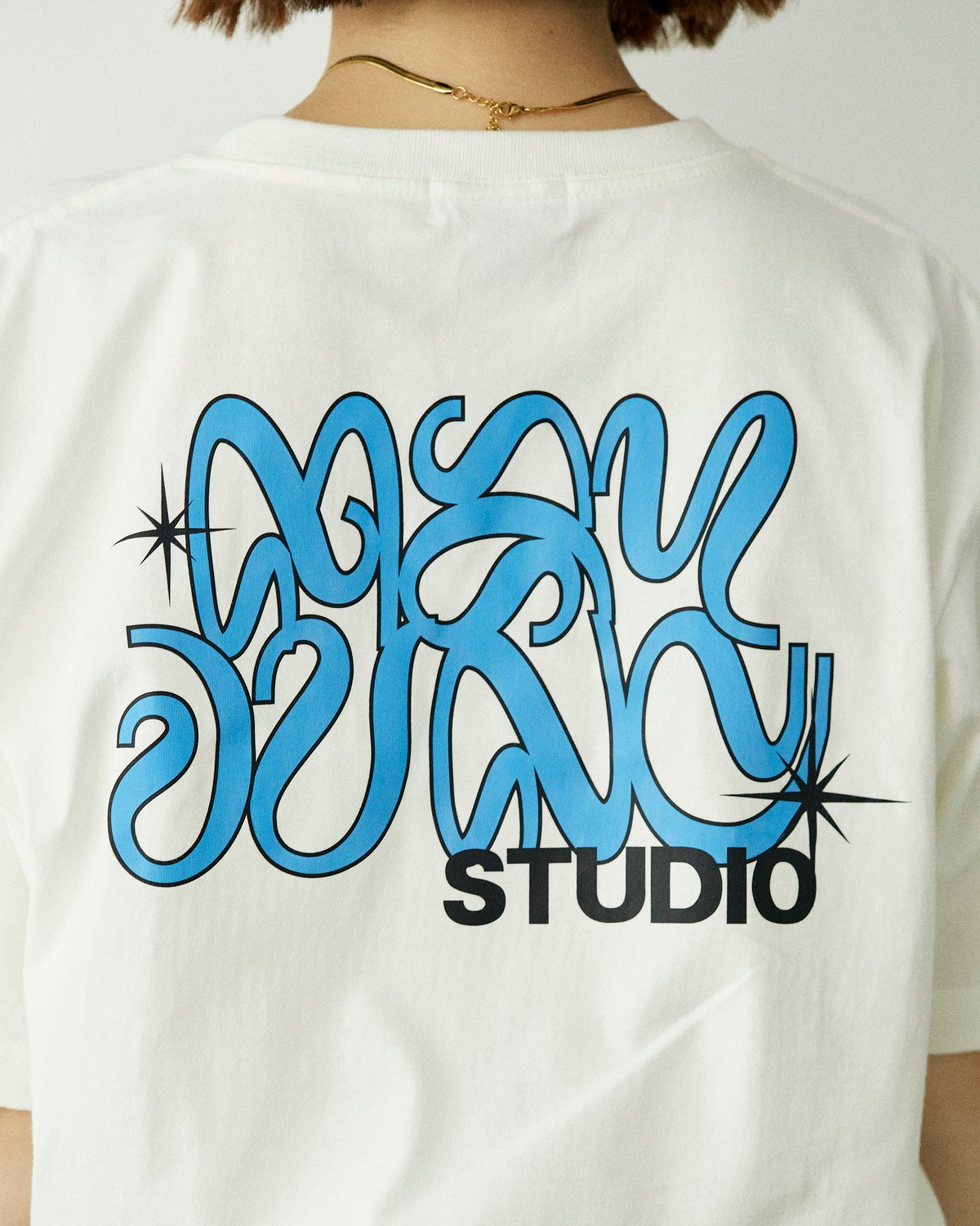 Graffiti Tee /WHITE x Blue | MAYJUNC/ メイジャンク