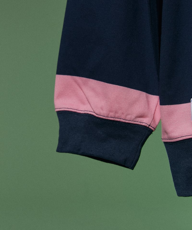 King's Tile Draw Rugby Shirt/ Pink& Navy | MAYJ
