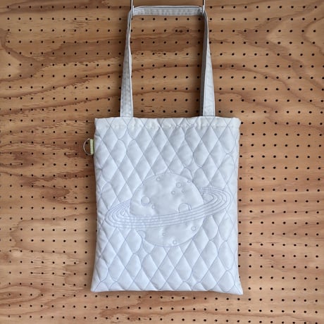 quilting tote bag   [Color:light gray ×light purple]
