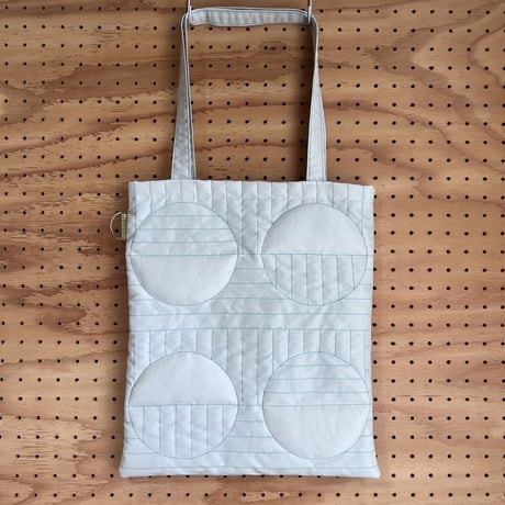 quilting tote bag   [Color:light gray ×emerald green]