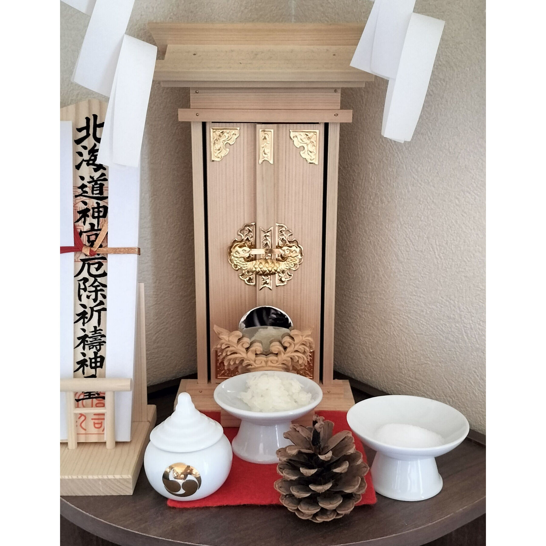美品 「母」神宮御造営用材残材 長板 一双 焼印 茶道具 明治神宮（817F③） original
