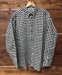 SUNNY ELEMENT / HIKE BD SHIRT　Linen100％ Black×Off Check