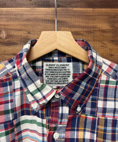 SUNNY ELEMENT / HIKE BD SHIRT　MADRAS PATCH WORK