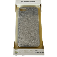 iPhone  2016A グリッターソフトカバー／シルバー R06F007S  au+1 collection