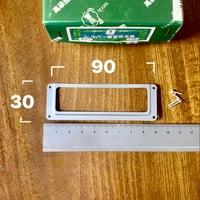 【 アンティークネームプレート】アルミ シルバー 長型品名差 90ミリ  @300