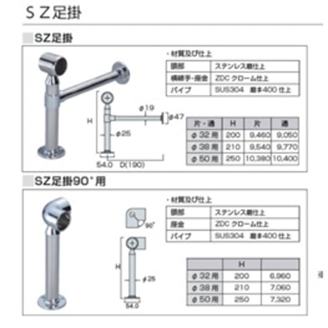 【CLOVER】カウンター　足掛けブラケット　ステンレス製　32φ