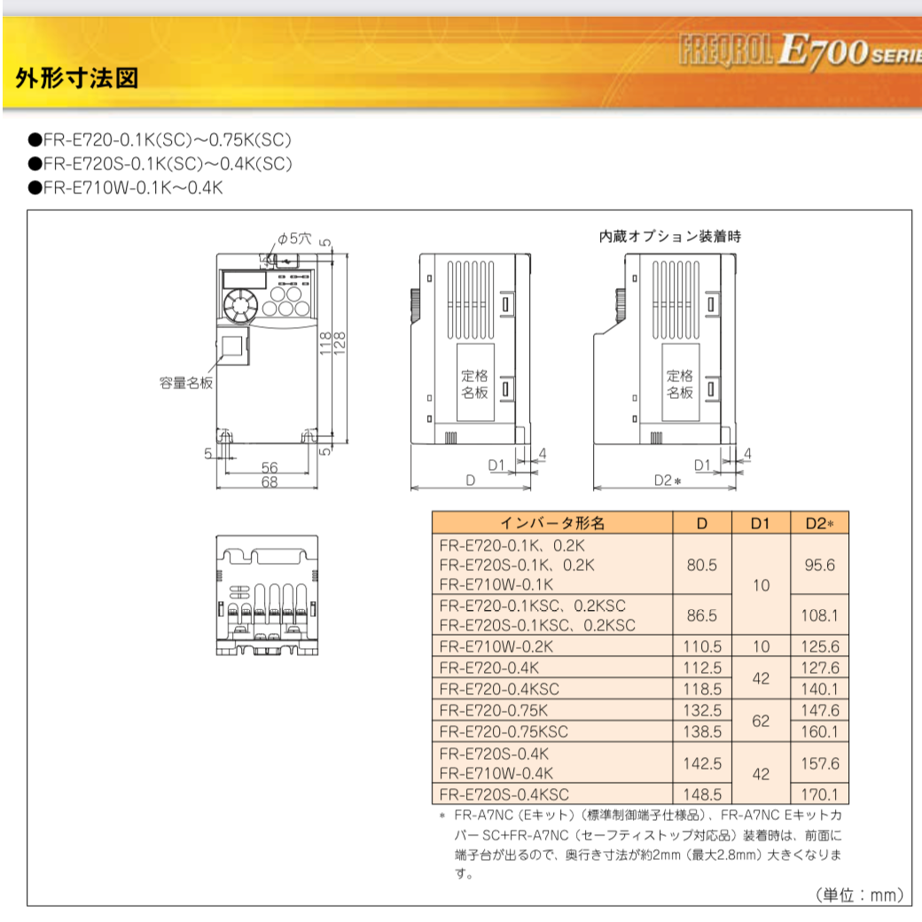 三菱電機 MITSUBISHI】インバータ FR-E700シリーズ 急遽入荷しました