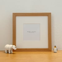 『 誠 』無垢ビーチ(ブナ)材のスクエア（正方形）フォトフレーム　一つ窓マットボード　自然オイル仕上げ