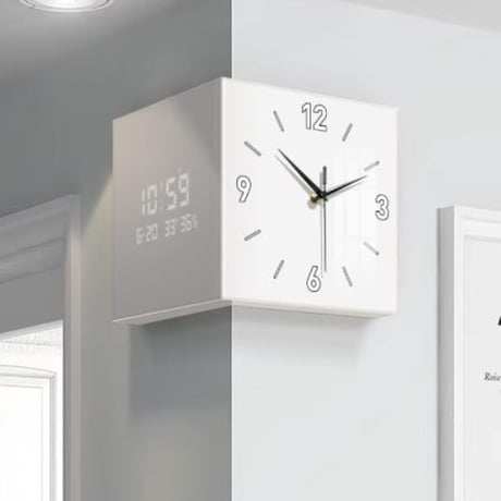コーナー壁掛け時計（無線タイプ）　-KR-1043