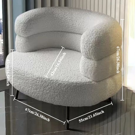 ホワイト　ミニマリストシングルソファ　-C-241