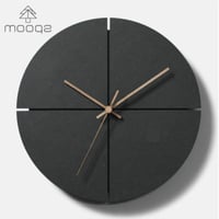 チャコールブラック無騒音壁時計（サークル）｜壁掛け時計-29cm