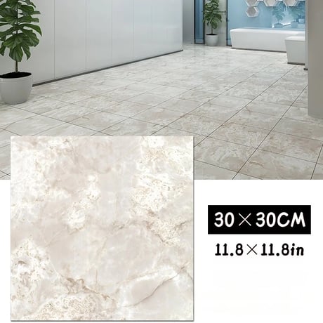 大理石調　床タイル　PVC　置くだけ　簡単　DIY　30㎝×30㎝　カラー各種　20枚１セット　-DL-1007