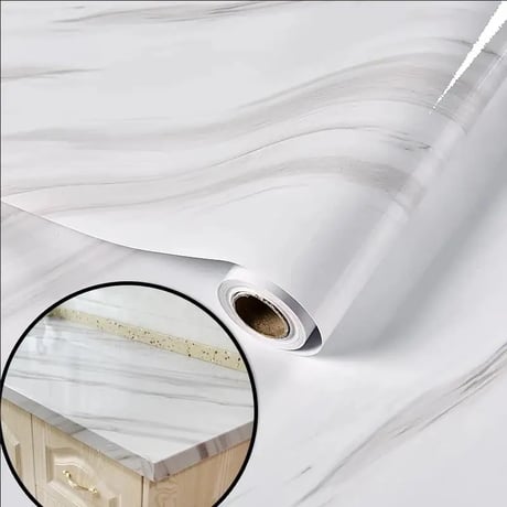 キッチンリフォーム　大理石調PVCシート　貼るだけ簡単リフォーム　2m×60㎝　3m×60㎝　5m×60㎝　-DL-1004