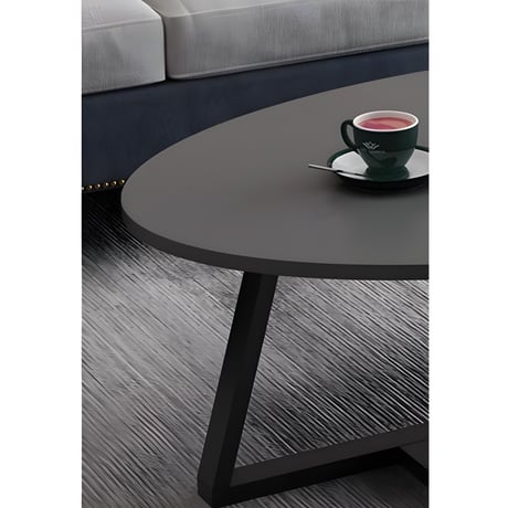 グレー　楕円シンプルコーヒーテーブル　-C-382