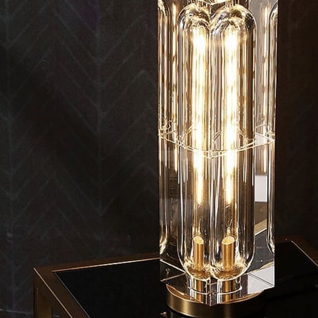 高級感溢れるクリスタルスクエアテーブルランプ　-ak1013