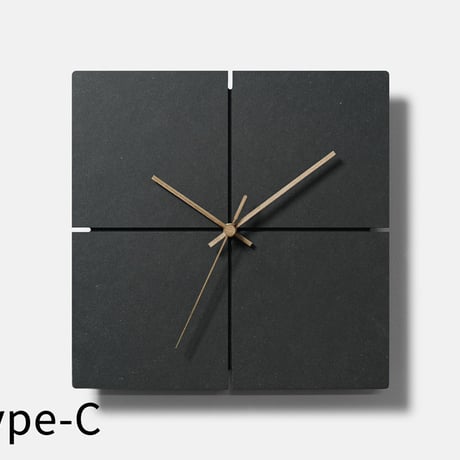 チャコールブラック無騒音壁時計（スクエア）｜壁掛け時計-29cm