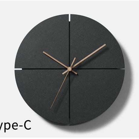 チャコールブラック無騒音壁時計（サークル）｜壁掛け時計-29cm