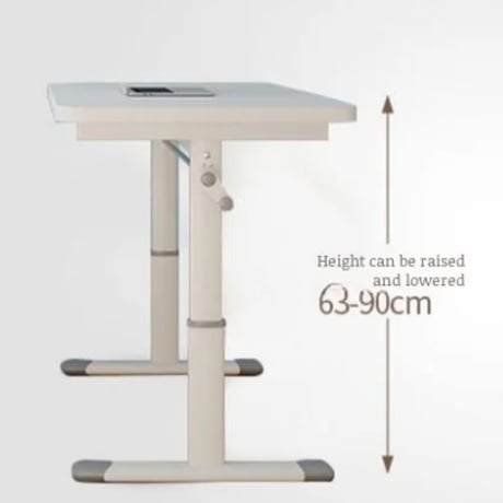 手動式　高さ調整　パソコンデスク　80cm×60CM　ホワイト - KR-1074